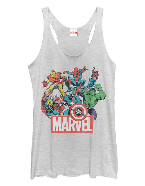 Load image into Gallery viewer, Junior&#39;s Marvel Heroes of Today Tank Top
