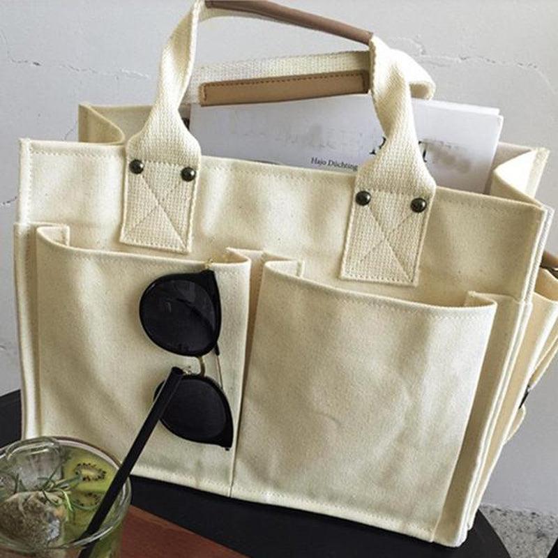 Large Capacity with Removable Bottom Canvas Tote Bag