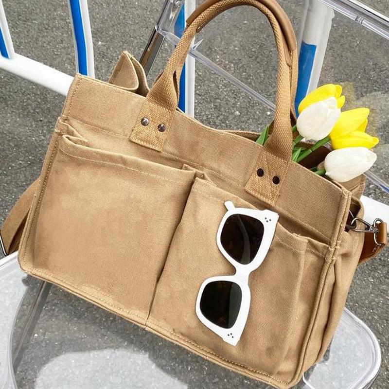 Large Capacity with Removable Bottom Canvas Tote Bag